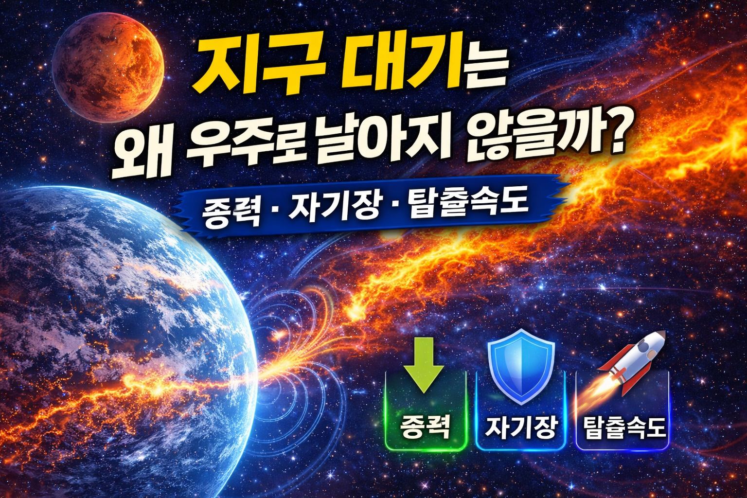 지구 대기는 왜 우주로 날아가지 않을까 중력·자기장·탈출속도 완전 해설