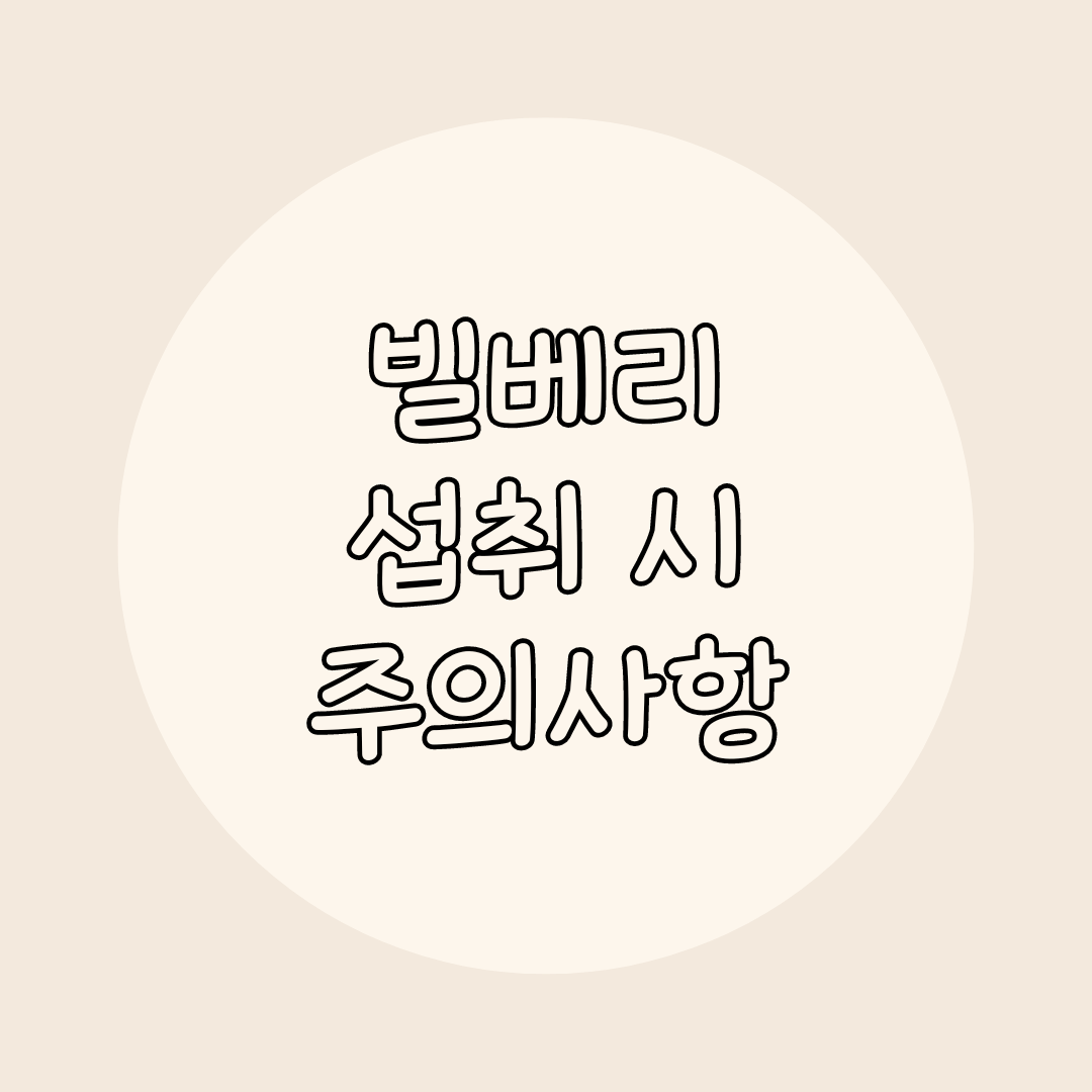 빌베리 주의사항