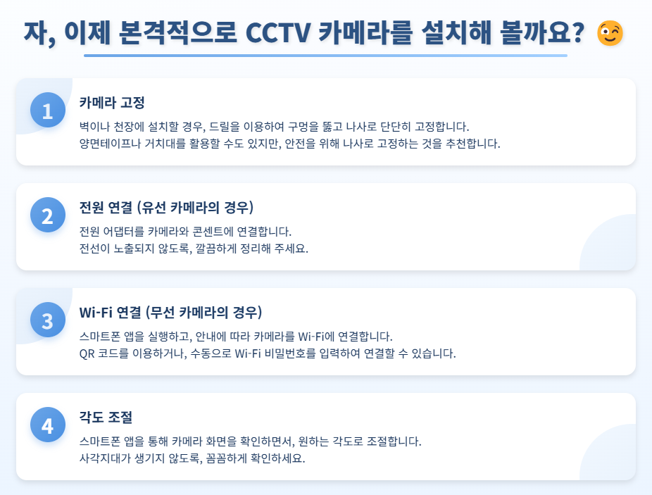 카메라 설치 순서