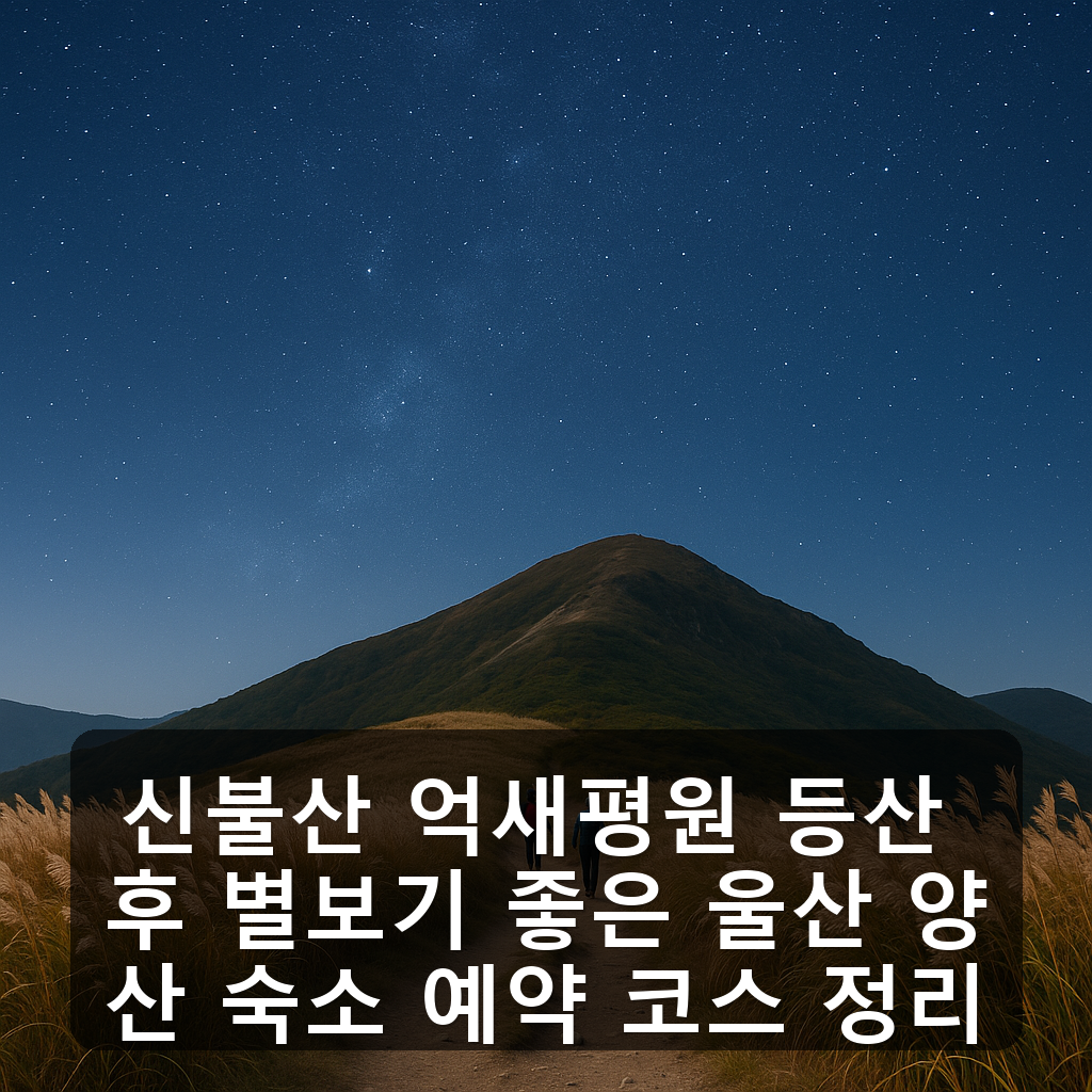 신불산 억새평원 등산 후 별보기 좋은 울산 양산 숙소 예약 코스 정리