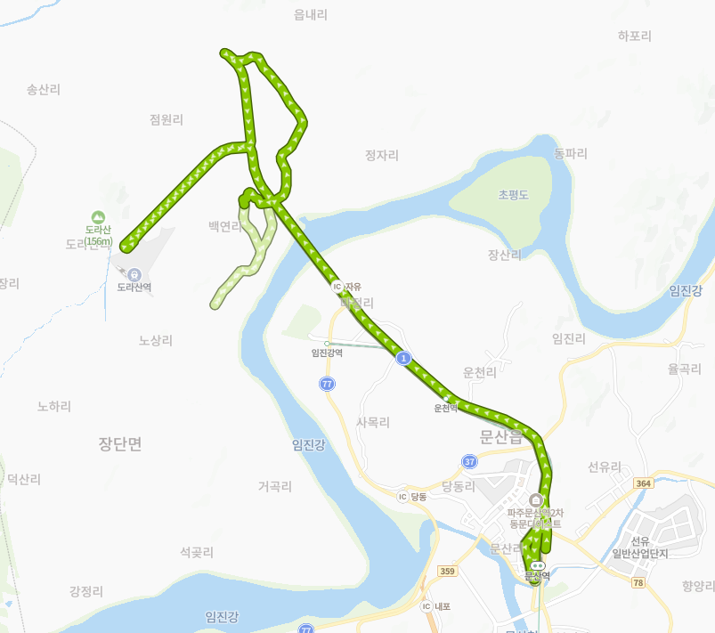파주-93-1번-버스-노선-지도