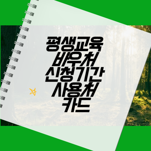 평생교육바우처 신청기간 사용처 카드