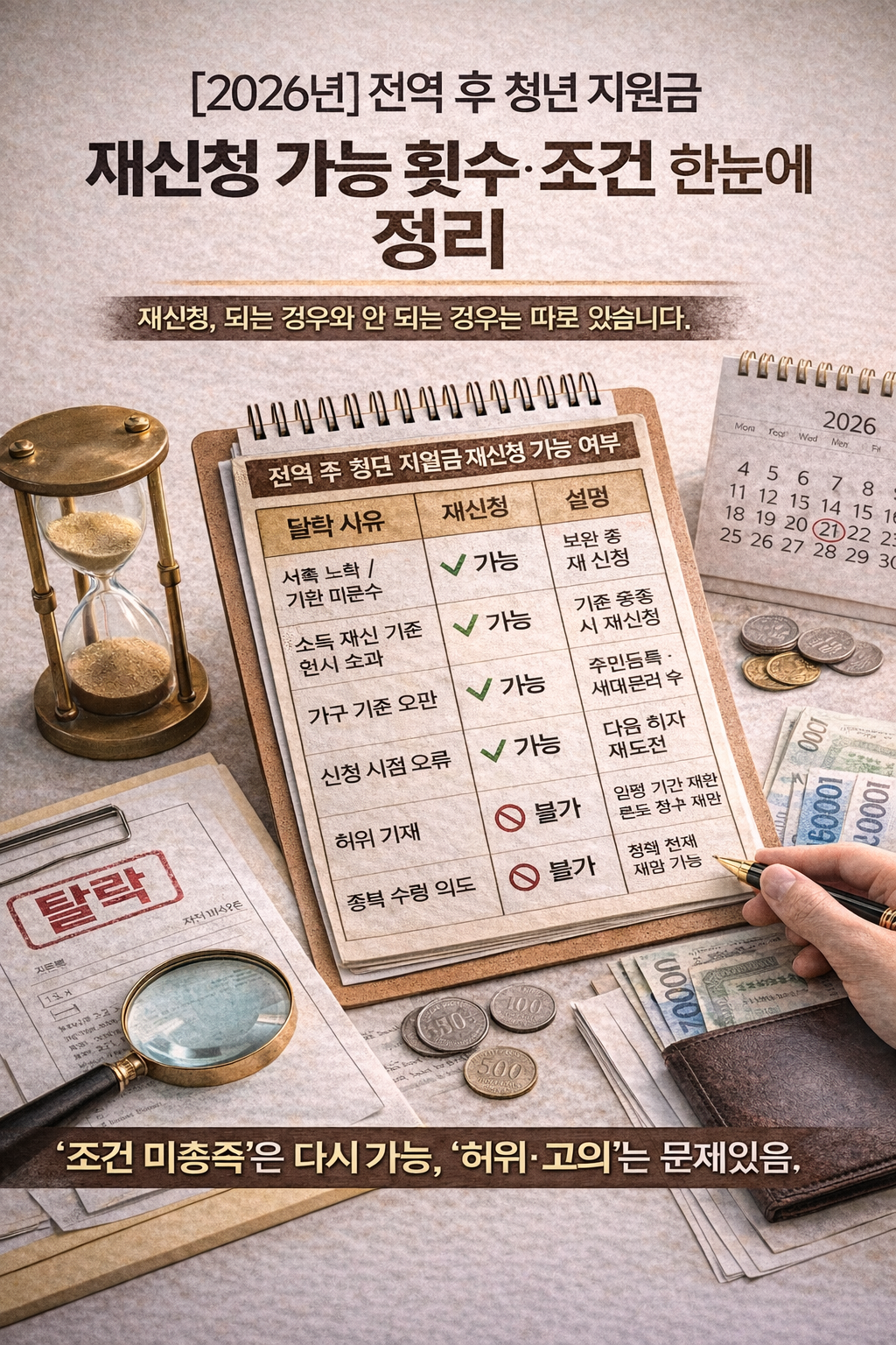 [2026년] 전역 후 청년 지원금 재신청 가능 횟수&middot;조건 한눈에 정리