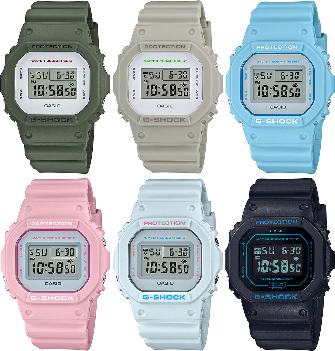 DW-5600 여러 색상