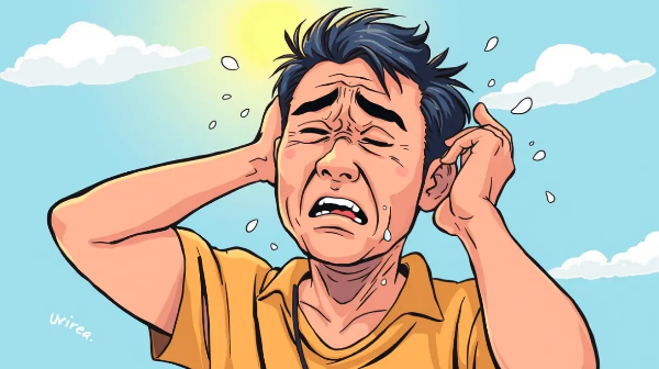 무더위-힘들어하는남자