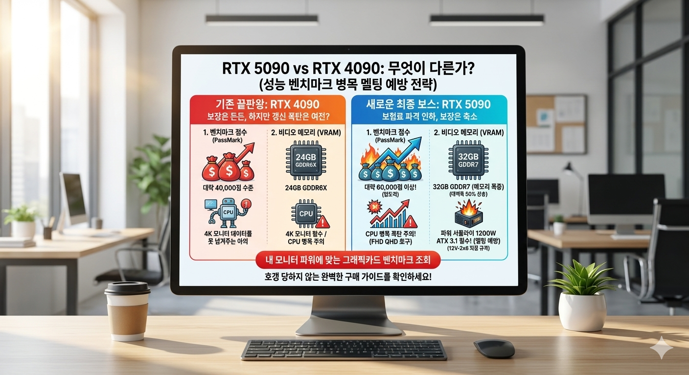 RTX 5090 성능 스펙 벤치마크 점수 확인