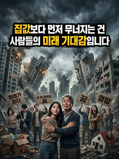 집값보다 먼저 무너지는 건 사람들의 미래 기대감입니다