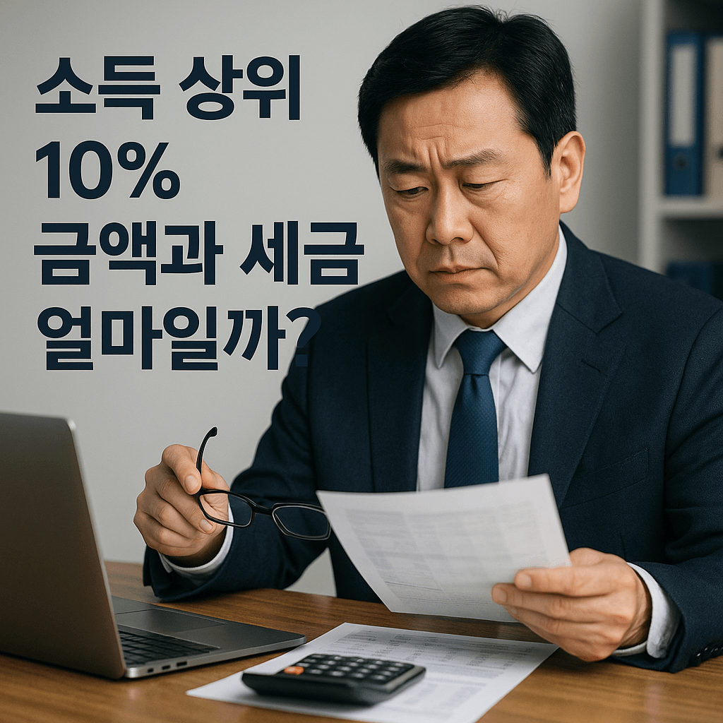 소득 상위 10% 소득 금액과 세금은 얼마일까?