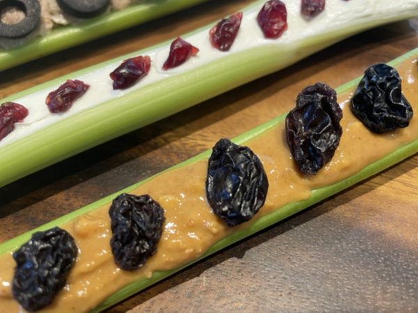 테디 땅콩버터로 만든 앤츠온어로그, 샐러리 요리