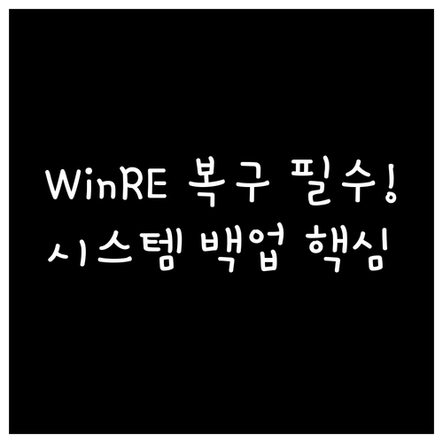 윈도우 WinRE 진입용 복구 드라이..