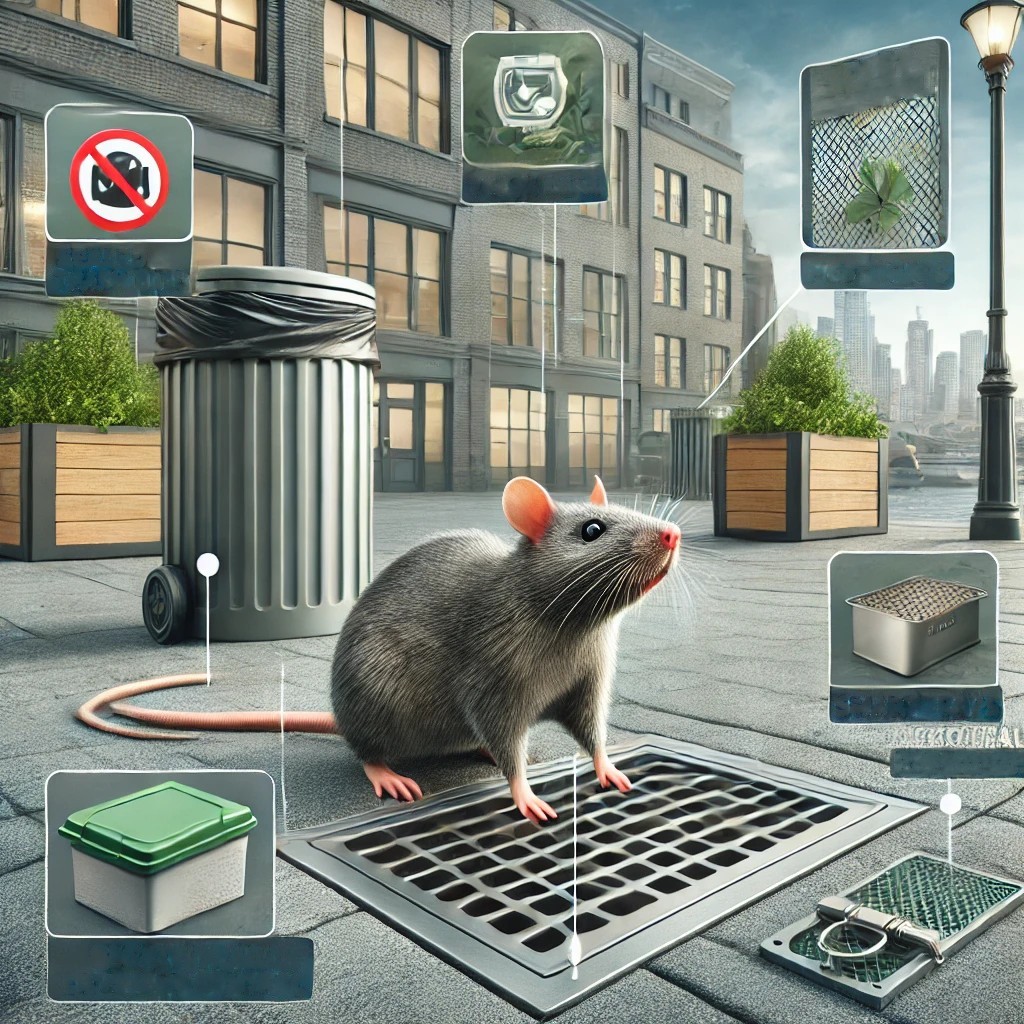 도심 속 쥐를 퇴치 하기 위한 여러 방법의 사진
