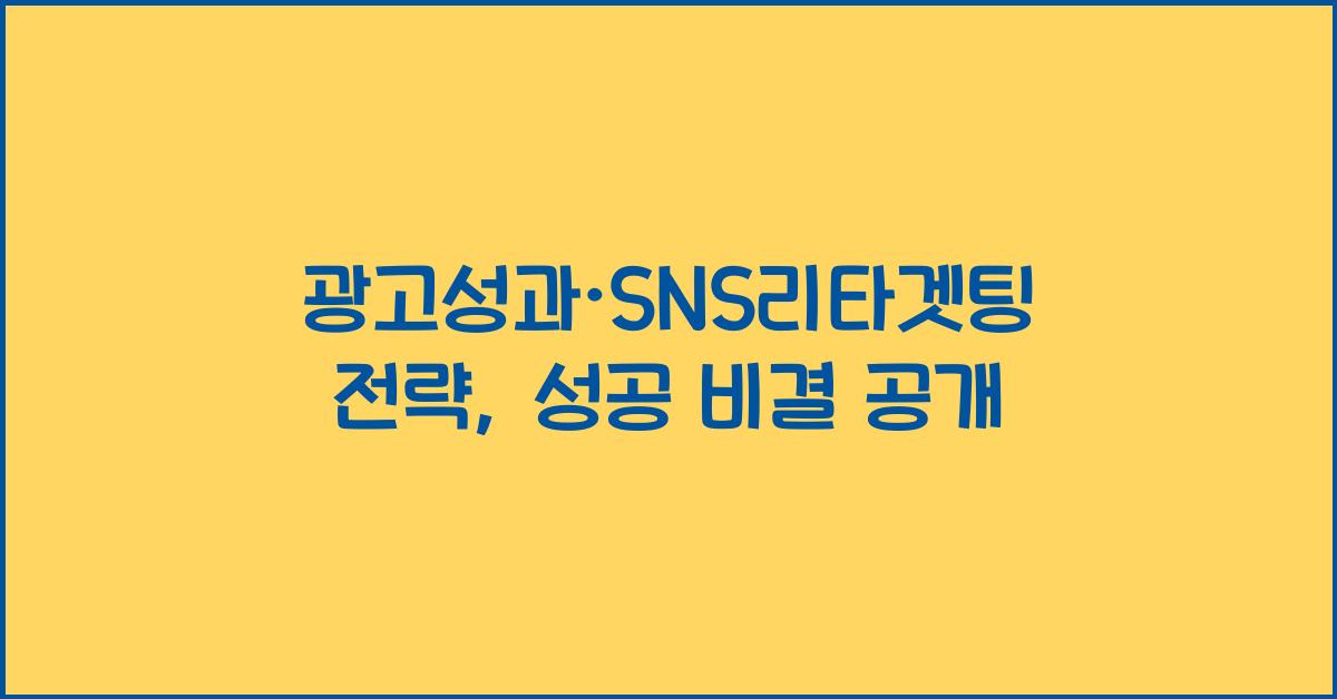 광고성과·SNS리타겟팅전략
