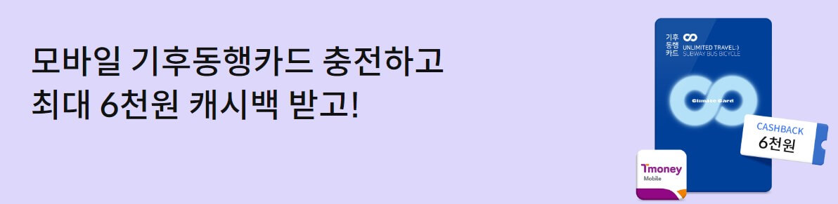 모바일 기후동행카드 충전 (출처 신한카드)