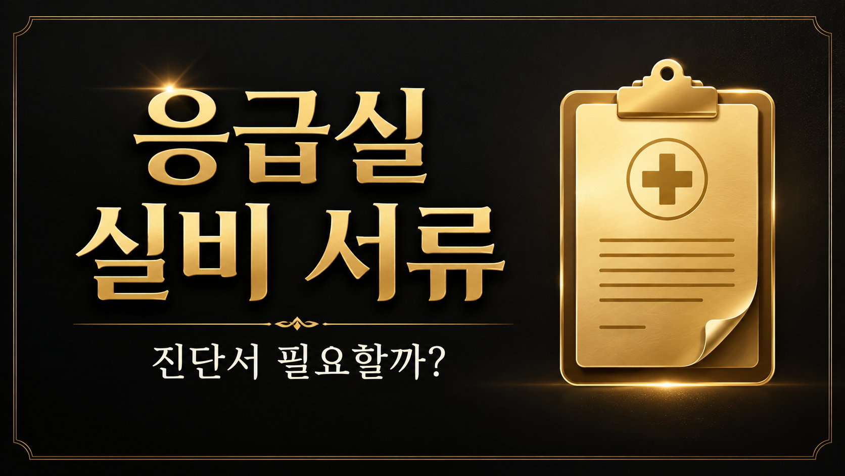 emergency room 응급실 실비 청구 서류와 진단서 필요 여부를 안내하는 골드톤 썸네일