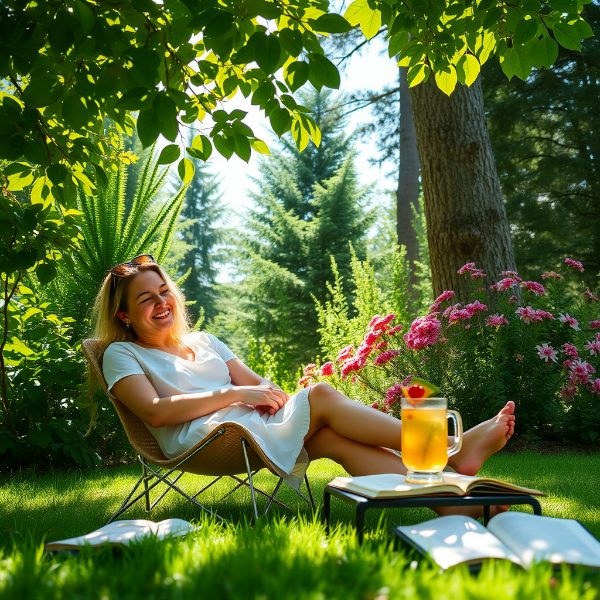 그늘에서 편안하게 쉬고 있는 모습(휴식 시간)