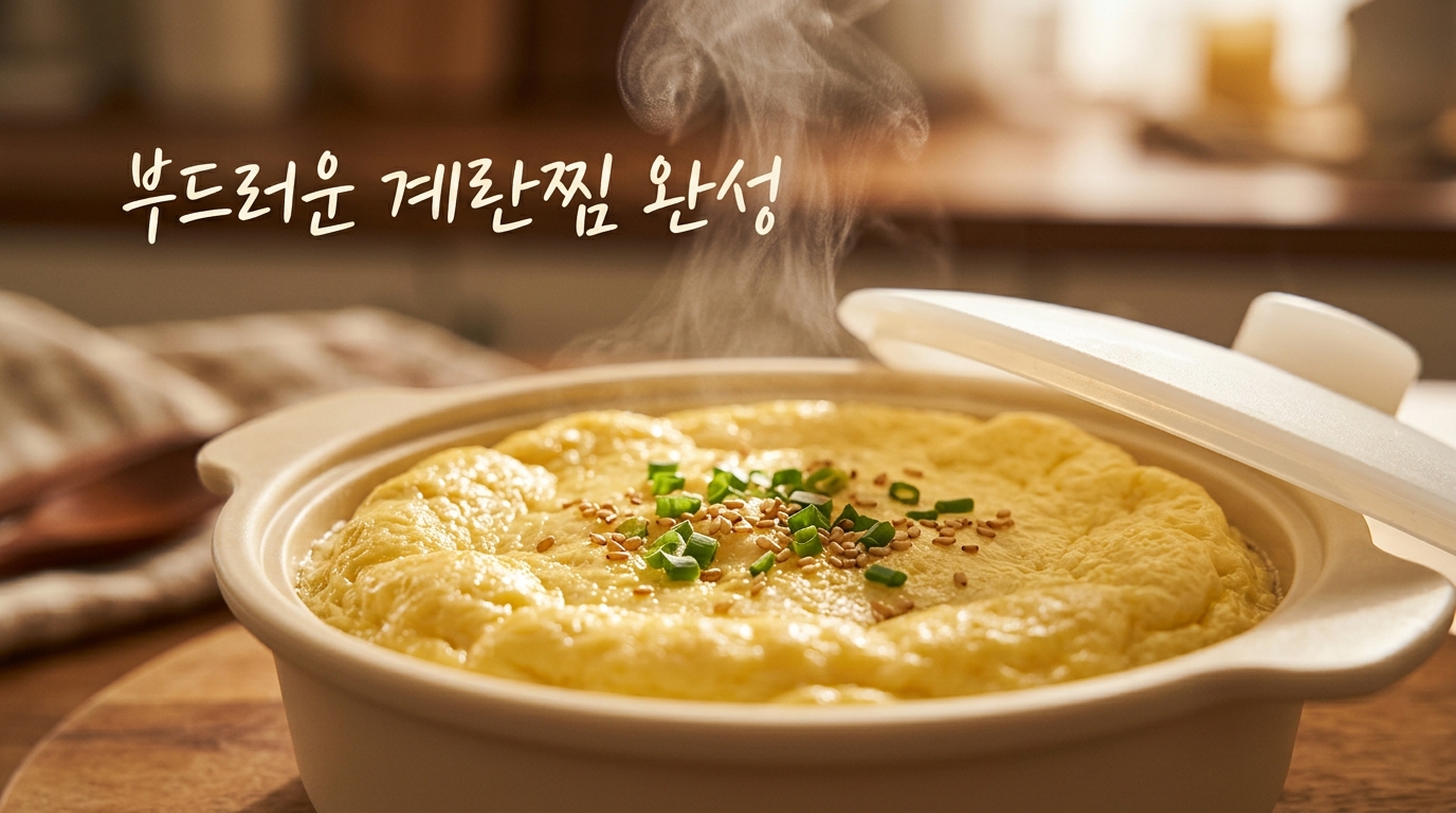 전자레인지 실리콘 찜기 계란찜 완성 후기
