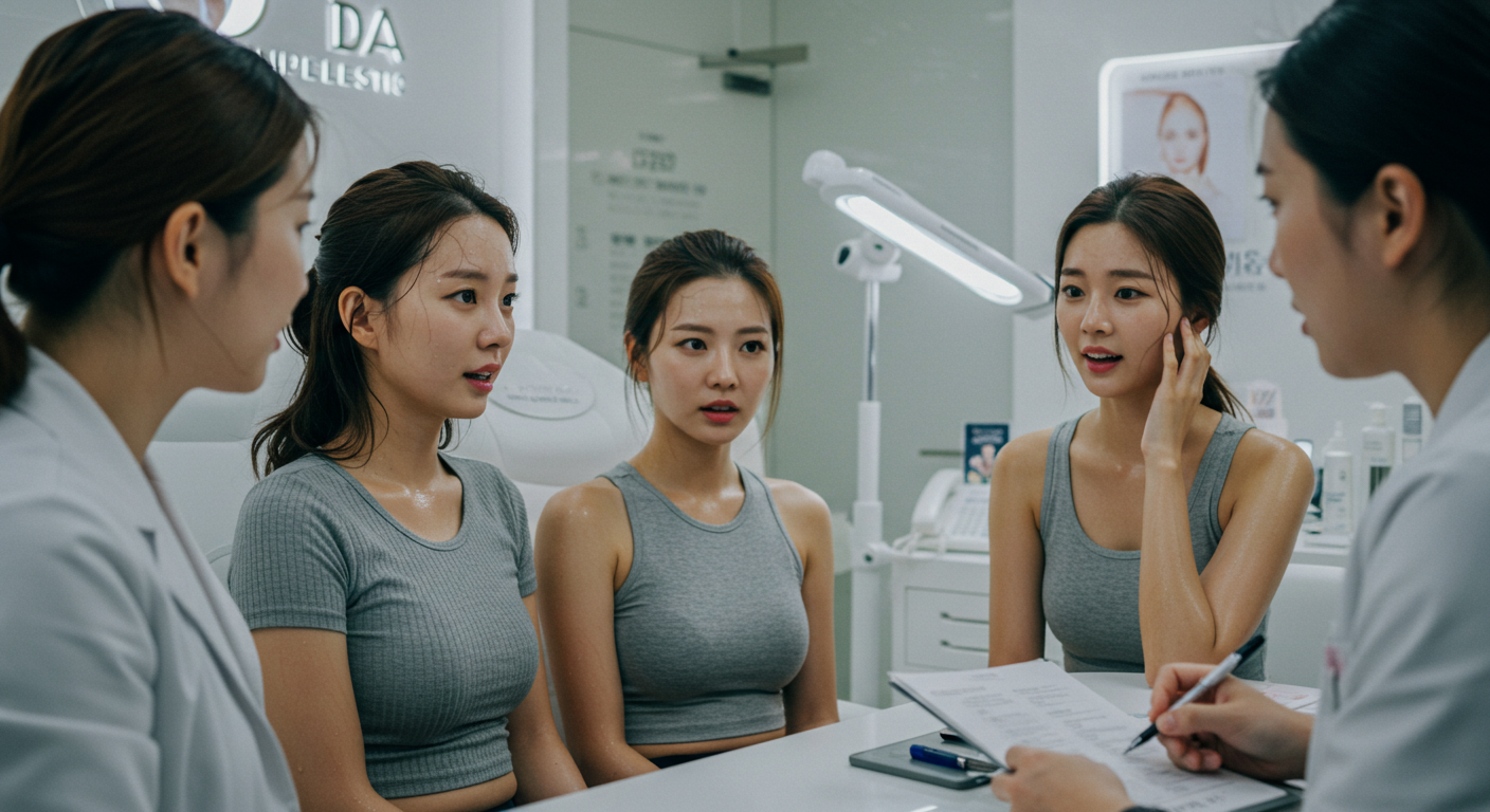 성형외과 상담을 받는 미녀들