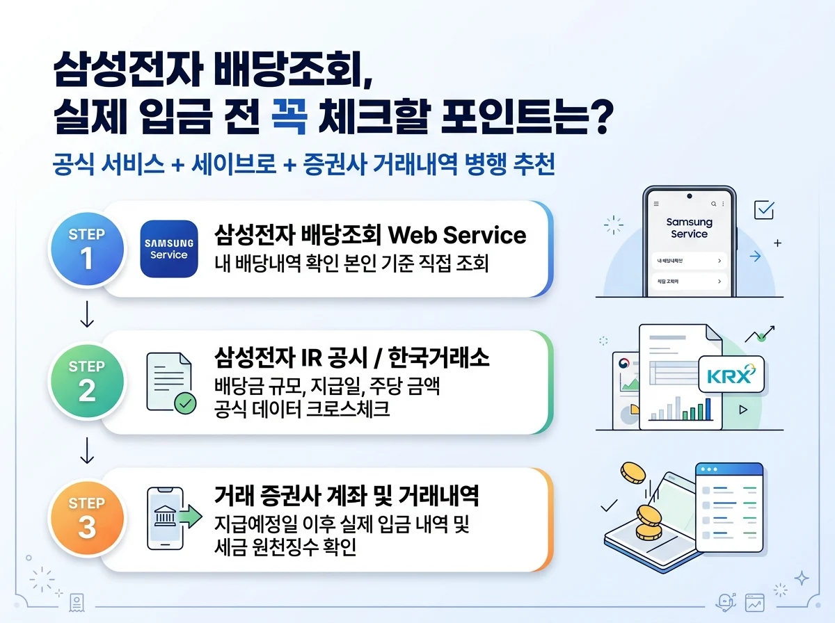 삼성전자 배당조회, 실제 입금 전 꼭 체크할 포인트