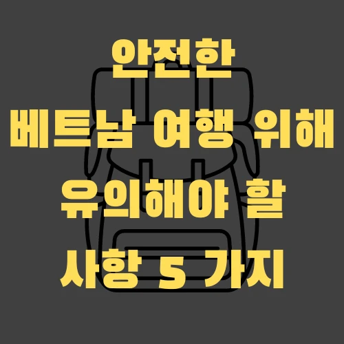 안전한 베트남 여행 위해 유의해야 할 사항 5 가지
