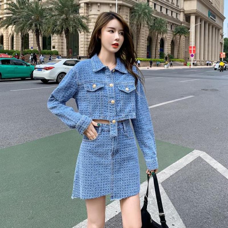 여성 트위드재킷 미니스커트 코디세트 투피스 셋업