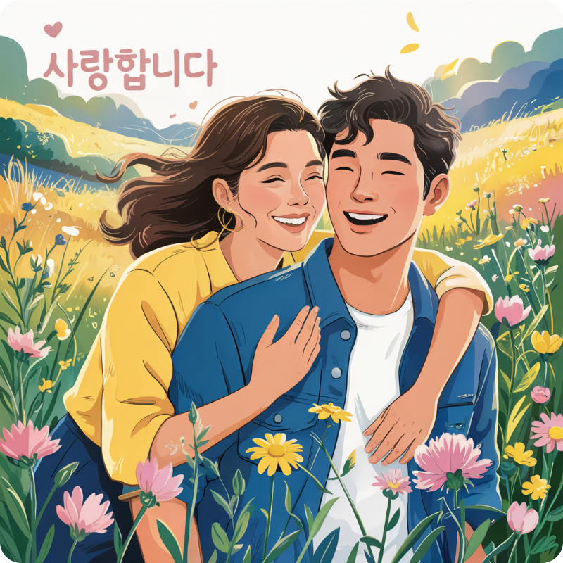 결혼한 부부의 행복한 이미지