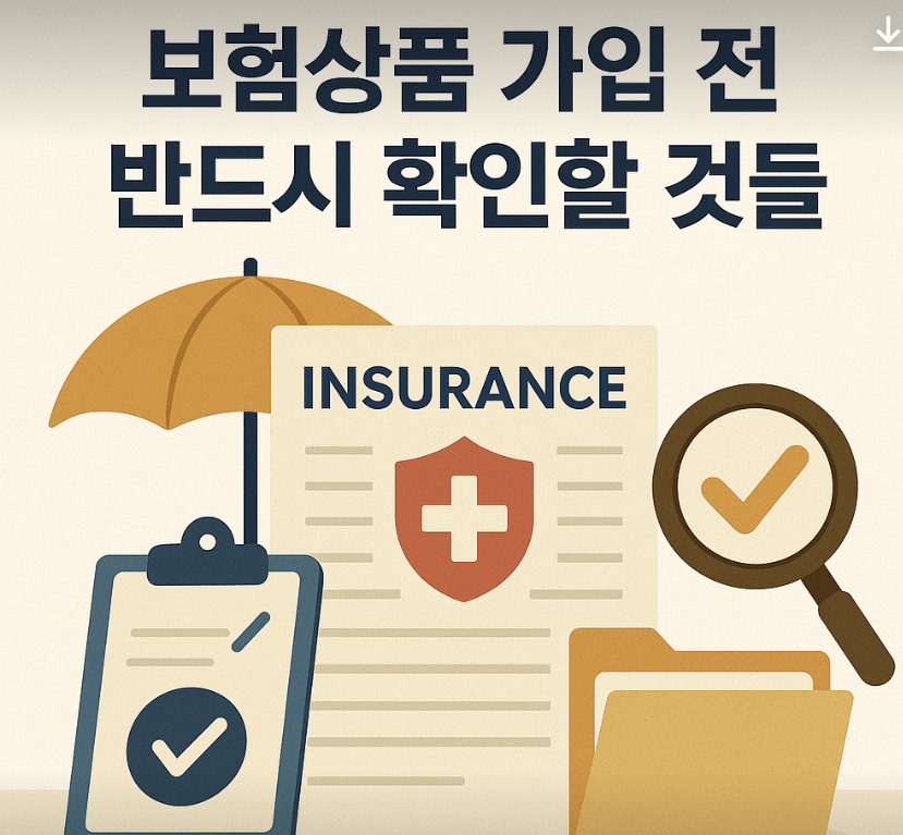 보험상품 가입전 반드시 확인