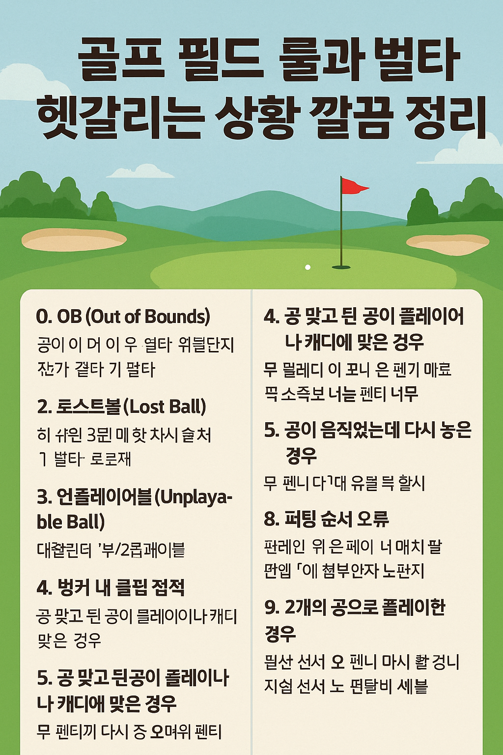 골프 필드 룰과 벌타, 헷갈리는 상황 깔끔 정리 사진