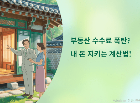 부동산 수수료(복비) 폭탄? 내 돈 지키는 계산법!