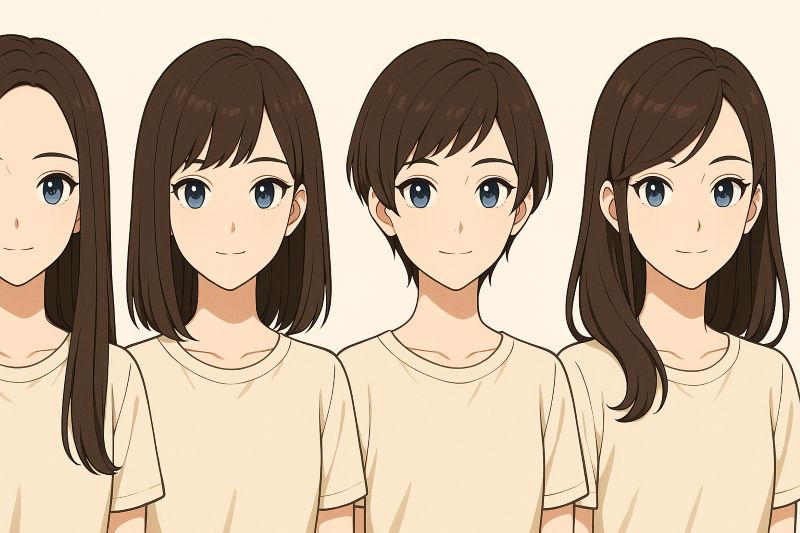 캐릭터 커마 헤어스타일