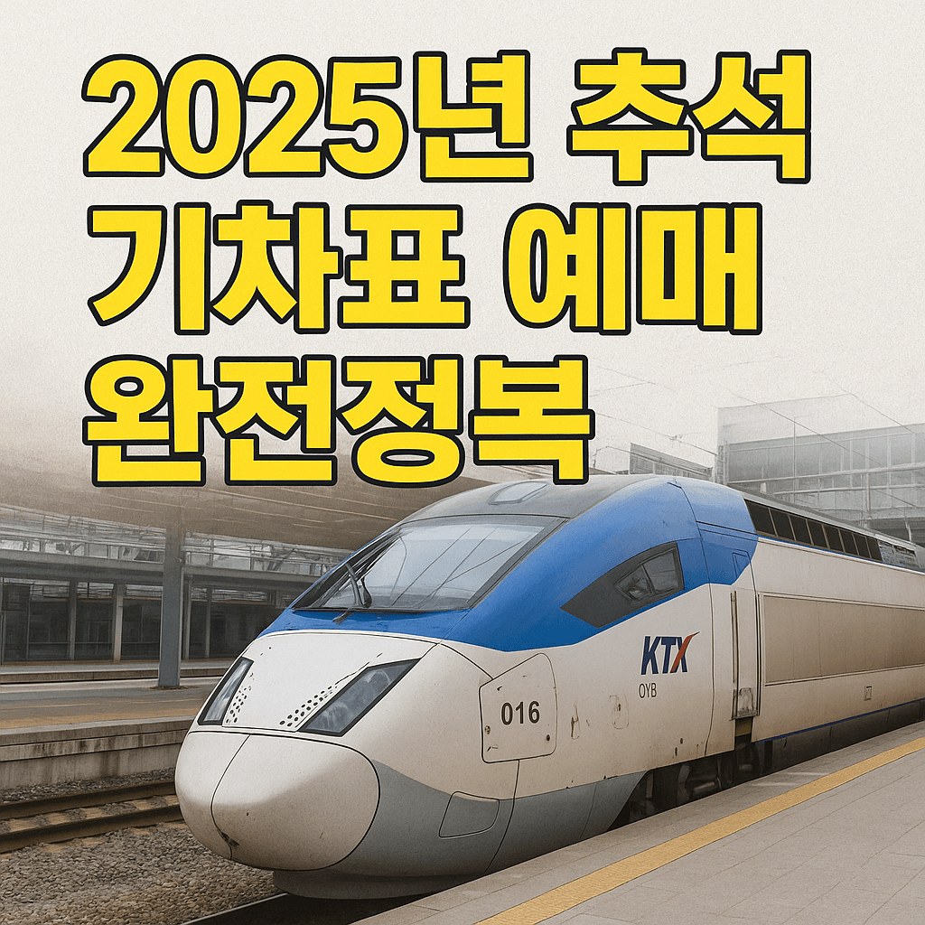 2025년 추석 기차표 예매 KTX &amp; SRT