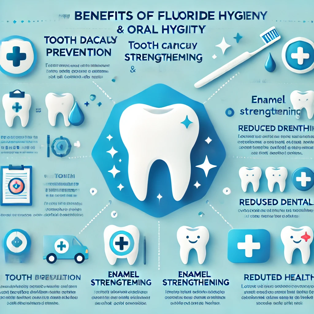 불소와 충치 예방의 효과를 설명하는 구강 건강 인포그래픽