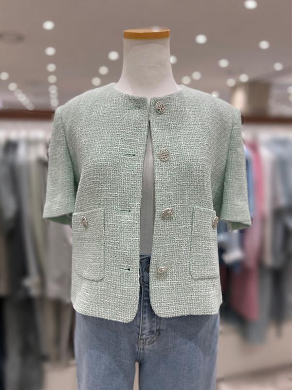 리스트 트위드 반팔 크롭재킷 TWWJKN60060