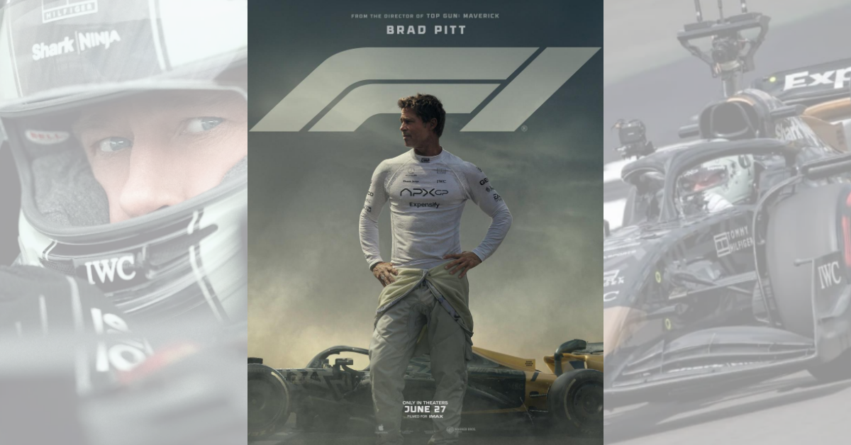 브래드 피트 주연의 영화 'F1'의 포스터
레이싱 복을 입은 브패드 피트의 모습