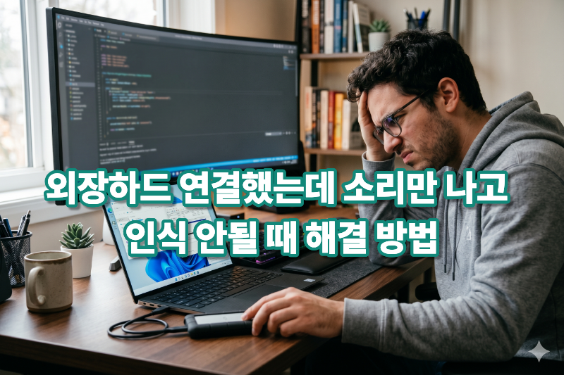외장하드 연결했는데 인식 안됨 오류