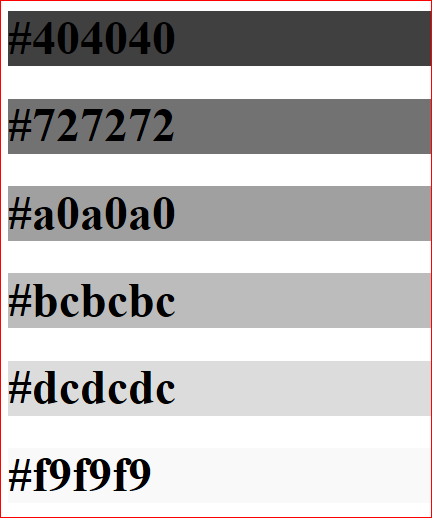 HEX 16진수에 의한 회색의 출력