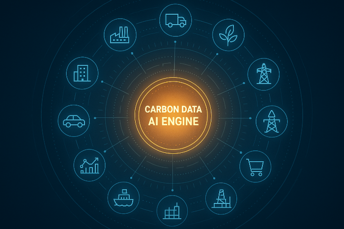 AI 기반 탄소데이터 통합 전략 구조를 나타낸 이미지