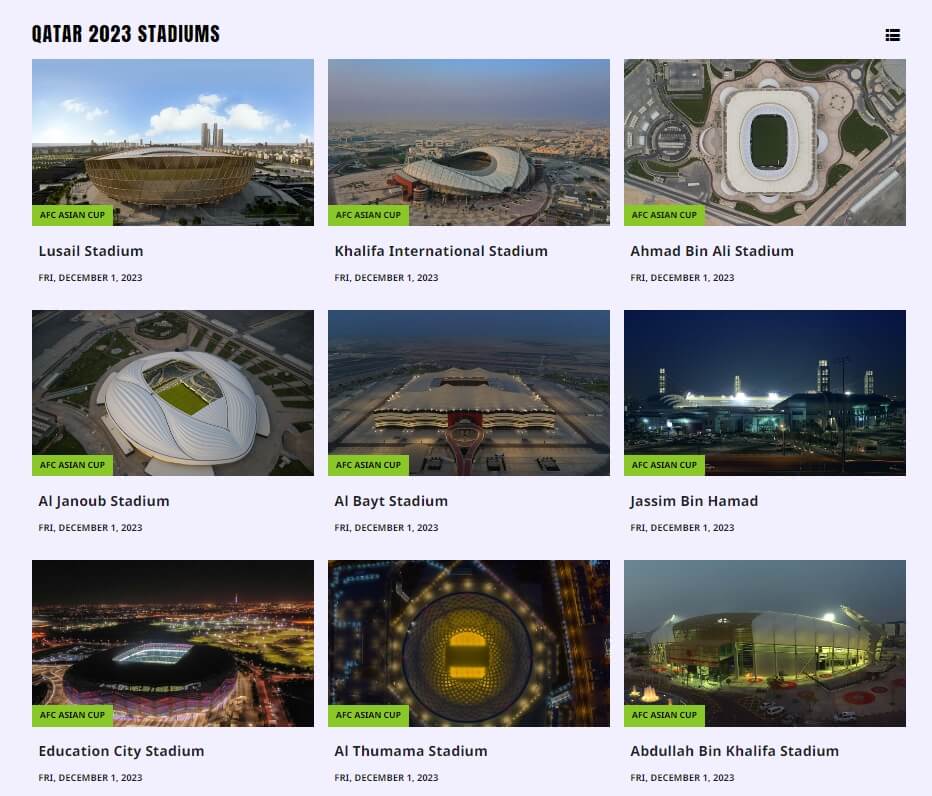 카타르 아시안컵 경기장