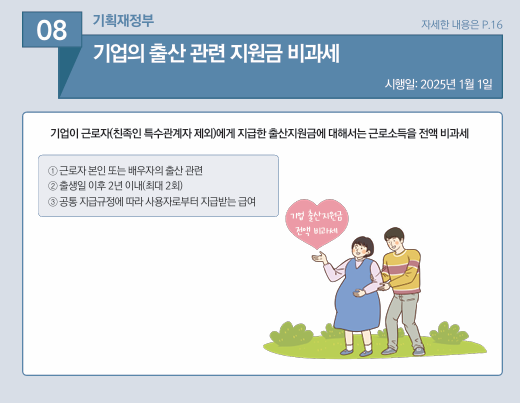 기업의 출산 관련 지원금 비과세