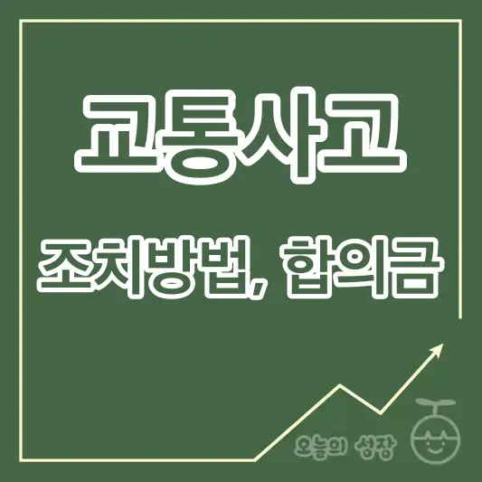 교통사고 뒤에서 박았을때 조치방법, 합의금