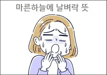 마른하늘에 날벼락 뜻