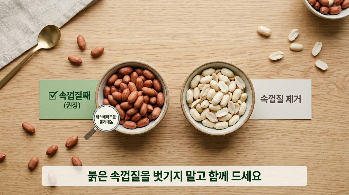 땅콩 속껍질째 무염 볶은 땅콩 올바른 섭취 보관 방법 상세