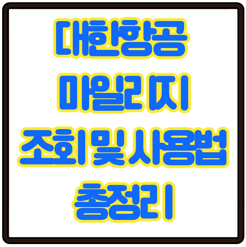 대한항공 마일리지 조회 및 사용법 총정리