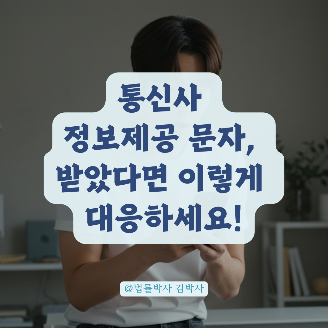 통신사로부터 정보제공 통지 문자 받았다면, 알아둬야 할 대응 절차 정리.