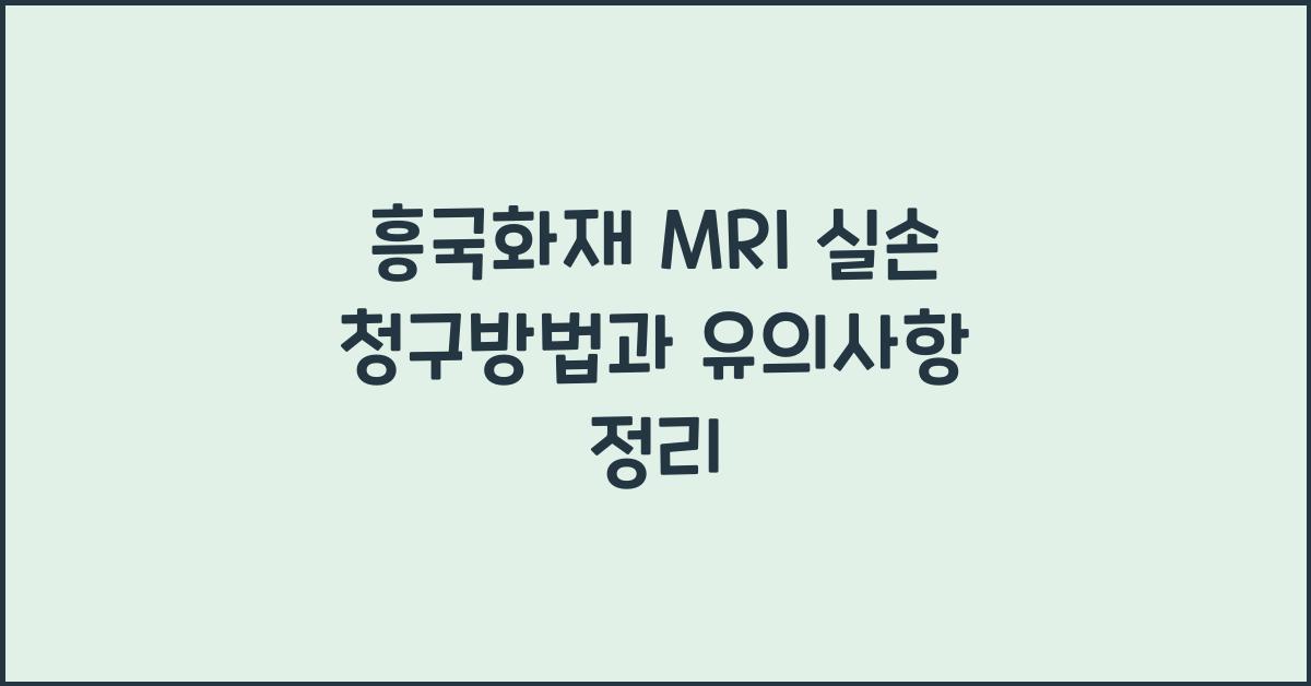 흥국화재 MRI 실손 청구방법