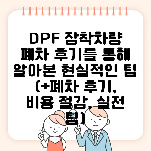 DPF 장착차량 폐차 후기를 통해 알아본 현실적인 팁 (+폐차 후기, 비용 절감, 실전 팁)