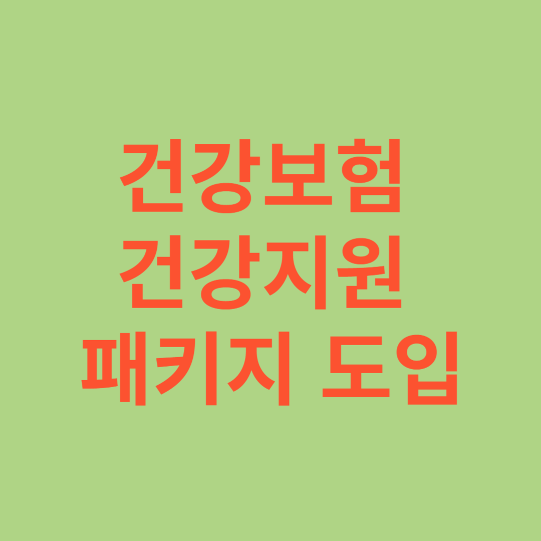 건강보험&#44; 건강지원 패키지 도입