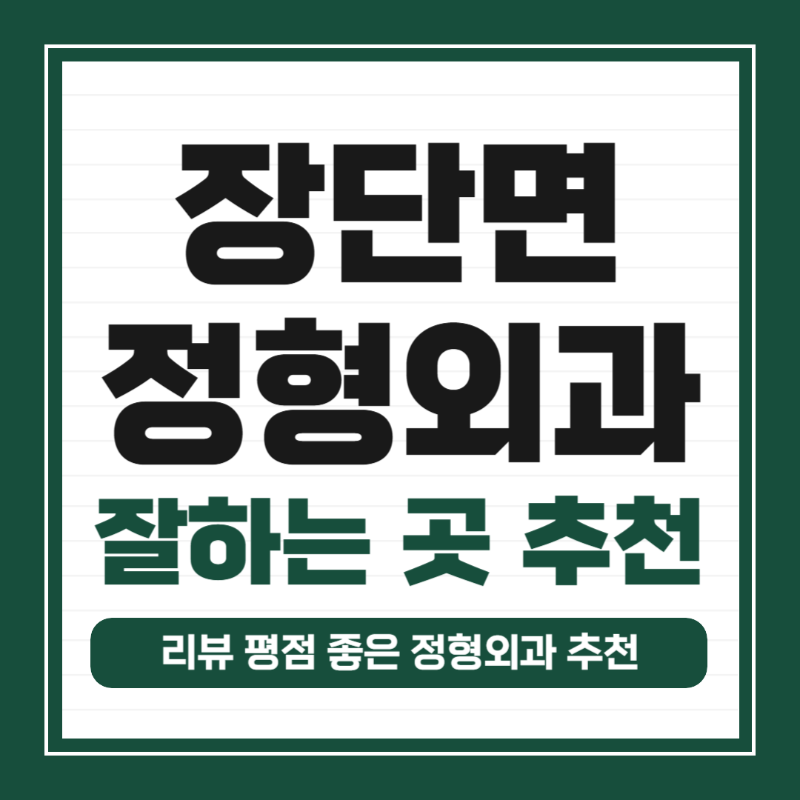 파주시 장단면 정형외과 유명한 곳 잘하는 곳 추천 TOP 5