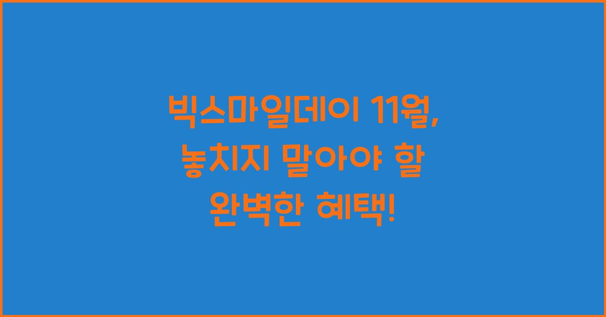 빅스마일데이 11월