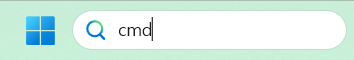 윈도우 검색창에 cmd 입력