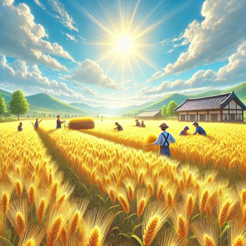 황금빛으로 물든 보리밭